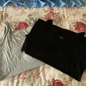2 PK Women’s Tank Tops Size Medium Withe XXL grey and black